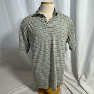 Classic Striped Polo Shirt in Gray